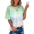 thumbnail image 2 of TIMIFIS T-Shirt à Manches Courtes pour Femmes, Col Ras du Cou, Graphique, Coupe Ample, Décontracté, 2 of 4