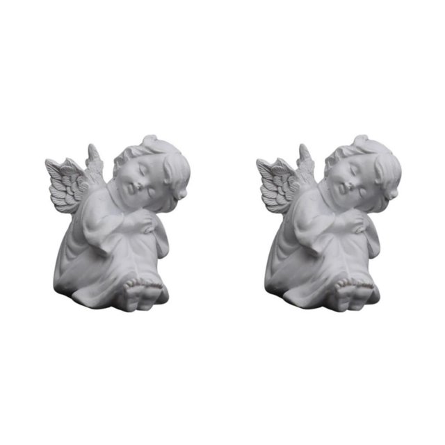 Baohd Gracieuse Résine Fille Ange Figurine Statue Décoratif Bureau Accent Pensée Droite 2Set