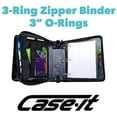 thumbnail image 1 of Case-it The Mighty Zip Tab 3 Inch Zipper Binder with 5 Pocket Expanding File Folder, Black, 1 of 1