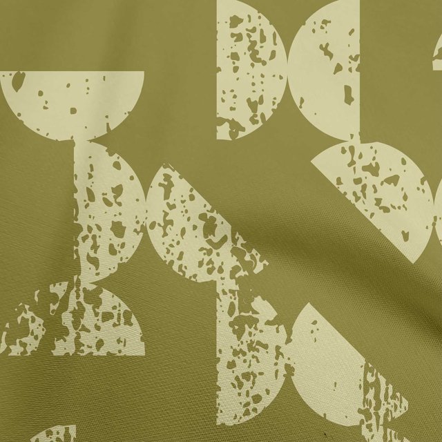 oneOone Polyester Spandex Dark Olive Green Fabric Geometric Half Circle Craft Projects Decor Fabric Printed By The Yard 56 Inch Wide