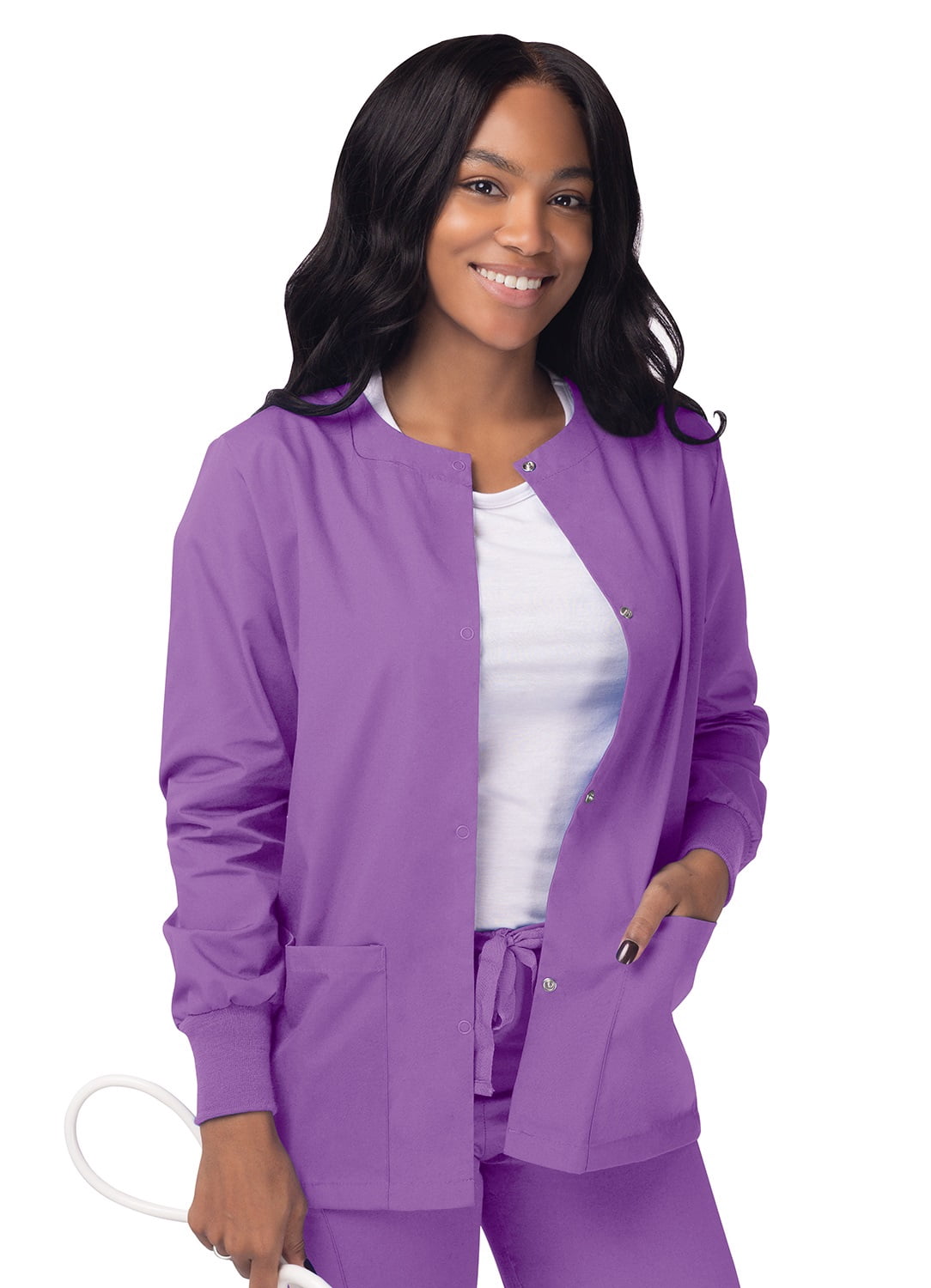 Sivvan Veste d'Échauffement pour Sarraus pour Femmes / Boutons-Pression à l'Avant - Col Rond