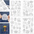 thumbnail image 1 of HLONK 4 Sheets 16Pcs Wedding Dress Water Soluble Hand Sewing Stabilizers for Fabric 11.6x8.2 Inch Embroidery Stitch Practice Embroidery Patterns Transfers for Embroidery Beginners Lovers, 1 of 7