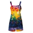 thumbnail image 4 of Gspmoly Shorts Athlétiques pour Femmes, Shorts d'Été Confortables et Décontractés pour Femmes à Bretelles Imprimées, Shorts Combinaison avec Poches, Shorts de Course jusqu'à 60 % de Rabais Multicolore G, 4 of 5
