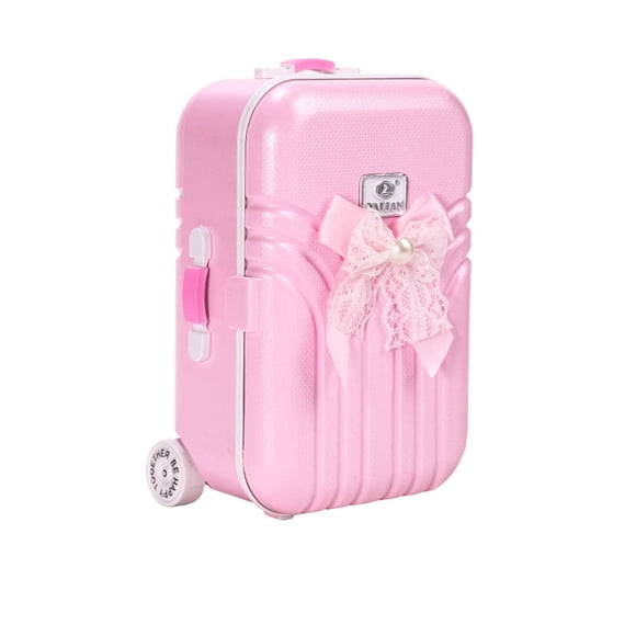 EGNMCR Mini Suitcase Toy For 23.5 inch Girl Doll Fashion Trunk Luggage Box Educational dolls Birthday Gifts for Kids
