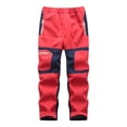 thumbnail image 1 of GDREDA Pantalon de Ski et de Randonnée Imperméable pour Enfants Garçons Filles, Taille Élastique, Pantalon Chaud Isolé (Rouge, 5-6 Ans), 1 of 3