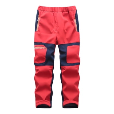YOUSNH Kids Baby Boys Girls Patchwork Ski Pants Suit Pocket Thicken Warm Trouser Pants Regular Ski Pants Casual Pants Boys Pants Red 9-10 Years
