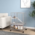 thumbnail image 2 of PawHut 2-Tier Ferret Cage Rolling Small Animal Cage w/ Shelf, Light Grey, 2 of 10
