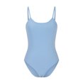 thumbnail image 4 of Penkiiy Women's Rompers Women's Threaded Low Neck Sleeveless Tank Top Skinny Bodysuit Sky Blue S Rompers, 4 of 5