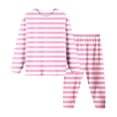 thumbnail image 1 of WEIYLL Ensemble de Pyjama pour Filles Col Rond Manches Longues Pantalon Long à Rayures Tissu Confortable et Doux Vêtements pour Bébé 2 Pcs, 1 of 2