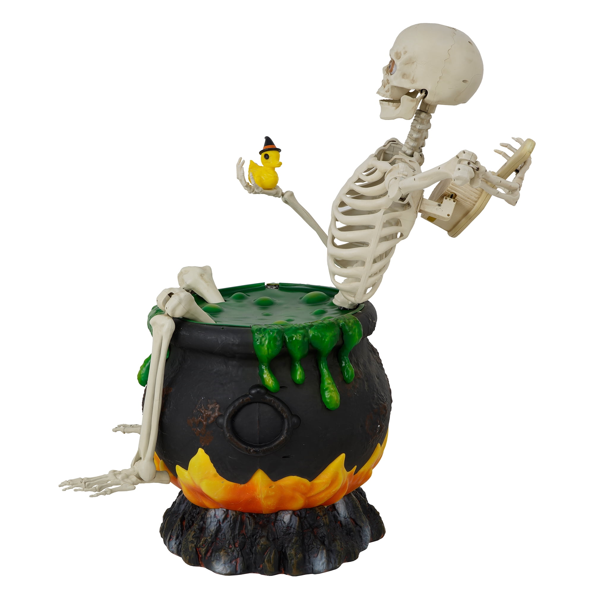 Skeleton Bathing in Cauldron Halloween Animatronics, 43-inches, by Way to Celebrate