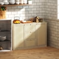 thumbnail image 2 of HOMCOM Boho Sideboard Buffet Cabinet, Kitchen Coffee Bar Cabinet, Natural, 2 of 8