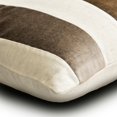 thumbnail image 2 of Pillow Cover, Brown 18"x18" (45x45 cm) Throw Pillows, Velvet Patchwork Throw Pillows For Couch, Striped Pattern Modern Style - Velvet Band Choco, 2 of 3
