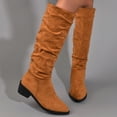 thumbnail image 4 of Cameland Women's Fall Winter Flock Color Long Boots Middle Heels Boots Pointed-Toe Knee High Boot, 4 of 6
