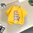 thumbnail image 5 of GDREDA Vêtements Fille Enfant Filles Mignon Graphique Col Rond Manches Courtes Tee Été Décontracté T-Shirt Hauts Fille Été Jaune,7-8 Ans, 5 of 5