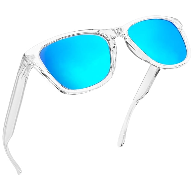 Joopin Lunettes de Soleil Carrées Unisexes Polarisées, Bleu