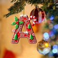 thumbnail image 1 of Hbdhejl 26 Pcs Lettres Rouges Décorations de Sapin de Noël Lettres de Canne de Bonbon avec Motif de Baies Mini Alphabet Ornements Suspendus Fête Maison Sapin de Noël Acrylique 2D, 1 of 4