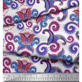 thumbnail image 2 of Soimoi Black polyester Crepe Fabric Leaves & Floral Check Decor Fabric Printed Yard 52 Inch Wide, 2 of 3