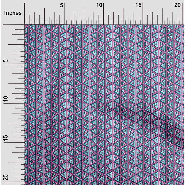 oneOone Organic Cotton Voile Fabric Triangle Geometric Printed Fabric 1 Yard 42 Inch Wide
