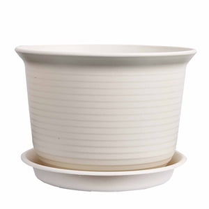 Clearance!Musol Plant Pots, Planters with Drainage With Hole And Tray, Sturdy Plastic Garden Flower Pots for Indoor & Outdoor Plants
