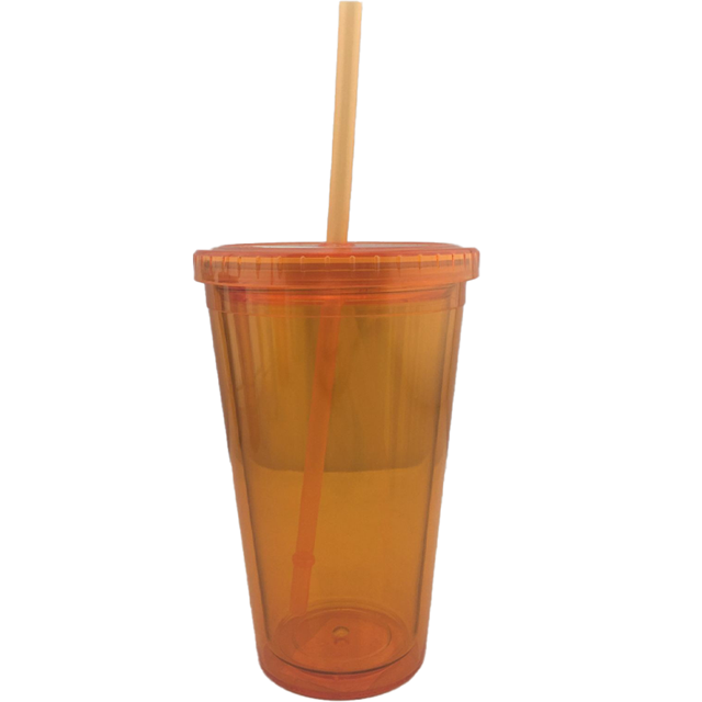 Gobelet à Double Paroi avec Paille, Gobelets en Plastique, Gobelets Réutilisables pour Café Glacé, Gobelets Transparents