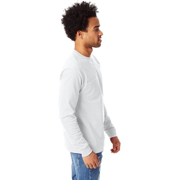 Hanes 5596 Men Tagless Long-Sleeve T-Shirt With Pocket Size Medium, White