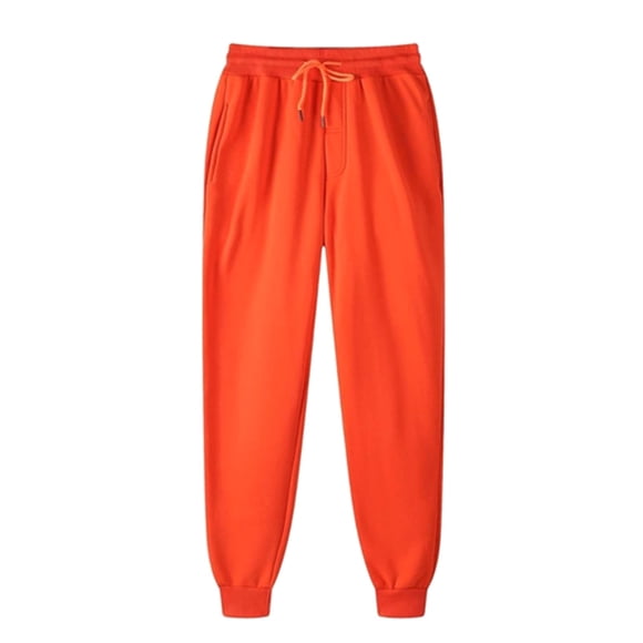 yievot Men's Casual Sweatpants Trousers Plus Velvet Thick Solid Color Large Size Running Fitness Sports Pants Workout Track Pants