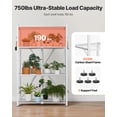 VEVOR 4-Tier Foldable Storage Shelf, 36W x 21D x 60 H Inch Folding ...