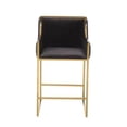 thumbnail image 2 of Bella Stool with Polished gold frame and velvet top, 2 of 2