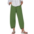 thumbnail image 2 of Women's Summer Comfortable Loose Wide Legged Fashion Solid Color Capris RXIRUCGD Vert, Taille: S, 2 of 5