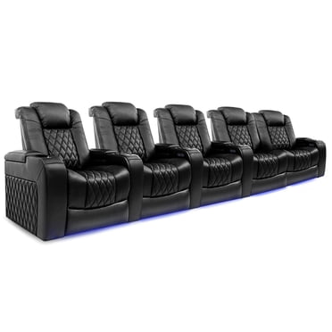 VALENCIA THEATER SEATING Tuscany Home Theater Seating, Power Reclining, Power Lumbar Support, Power Headrest, Black