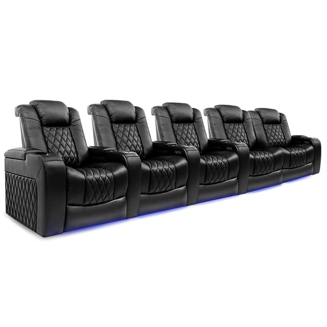 VALENCIA THEATER SEATING Tuscany Home Theater Seating, Power Reclining, Power Lumbar Support, Power Headrest, Black