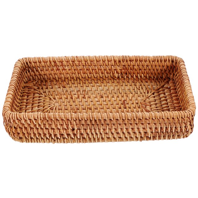 Panier en Rotin 1Pcs pour Rangement et Pique-Nique de Style Rustique 11.8X4.4X1.7in