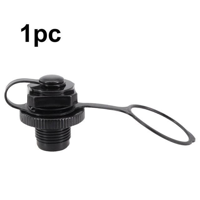 1/2Pcs For Lay-Z-Spa Air Cap Screw Valve, a replacement part for Miami, Vegas, and other inflatable hot tub models. Black PVC valve with a screw diameter of approximately 22mm, featuring a secure cap and attached loop for easy handling. Ideal for sealing air chambers and preventing deflation in hot tubs.