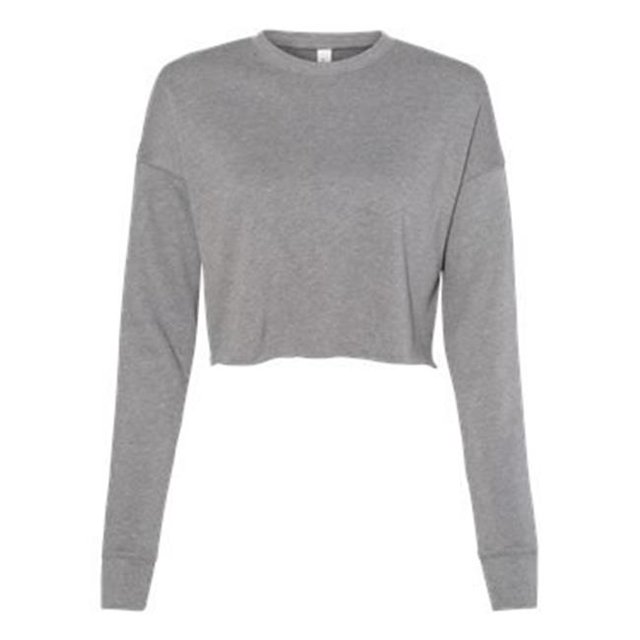 Bella Plus Canvas B53205076 Womens Cropped Crew Fleece, Deep Heather - Extra Large