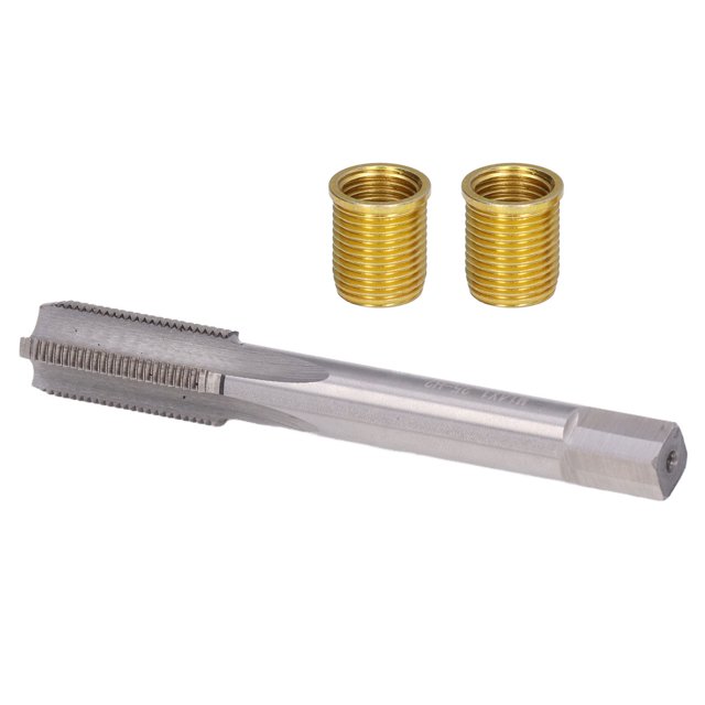 M12x1.25 Threaded Inserts, Thread Hole Repair Tools Fine Processing Standard Sizes M14x1.25 Tap High Efficiency for 14mmx1.25mm Spark Plugs