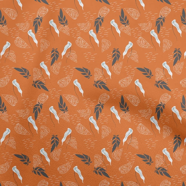oneOone Silk Tabby Orange Fabric Tropical Sewing Material Print Fabric By The Yard 42 Inch Wide