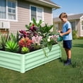 thumbnail image 4 of BeesClover Galvanized Raised Garden Bed, Large Outdoor Planter Box with Open Base & Safety Edge, Rustproof Steel for Vegetables, Flowers, Herbs, 4 of 9