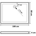 thumbnail image 5 of vidaXL Rectangular ABS Shower Base Tray Black 80x100 cm, 5 of 5