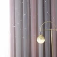 thumbnail image 2 of Amdohai 1 Pce Rideau Simple Dégradé à Étoiles Ajourées Double Couche Occultant Chambre Salon Rideau Isolant, 2 of 8