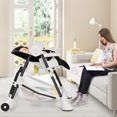 thumbnail image 4 of Chaise Haute Pliante Convertible pour Bébé avec Plateau à Roulettes et Panier de Rangement Noir, 4 of 10