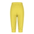 thumbnail image 4 of Womens Casual Pants Solid Elasticized High Waist Joggers with Drawstring Yellow XXL, 4 of 6