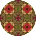 thumbnail image 1 of Ahgly Company Tapis d'Intérieur Lavable en Machine Carré Transitionnel Brun Doré Foncé, 3 Pieds Carré, 1 of 7