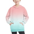 thumbnail image 1 of MeetoTime Sweat à Capuche Surdimensionné pour Filles et Garçons Manches Longues Col Rond Dégradé Couleur Enfants Automne Hiver Pull Tops, 1 of 6