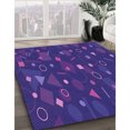 thumbnail image 3 of Ahgly Company Tapis d'Intérieur Lavables en Machine, Carrés de Transition Violet Vif, 8' Carré, 3 of 7