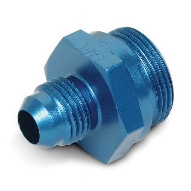Holley Performance Carburetor Fuel Inlet Fitting 26-73 For Use With Center Hung Fuel Bowl; 6 AN Hose Size; 7/8 Inch-20 Thread Size; Blue Anodized; Single