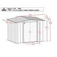 thumbnail image 3 of Arrow Classic Steel Storage Shed, 8x6, Flute Grey, 3 of 8