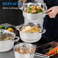 thumbnail image 2 of Ensemble de Casseroles en Acier Inoxydable 7 Pcs, Casseroles et Poêles, Comprenant Casserole, Marmite, Marmite, Casserole à Soupe et Couvercle en Verre Respirant, Compatible avec Toutes les Cuisinières, Lave-Vaisselle et Four, 2 of 7