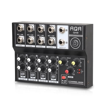Mélangeur Audio USB Multifonction à 8 Canaux, Mélangeur de Son Portable, Professionnel pour la Maison, Entrées à Double Microphone, Mélangeur de Son