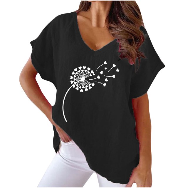 Birdeem Femme Été Aguichant Mode Imprimé Régulier Col en V Femme Manches Courtes Haut Blouse