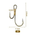 thumbnail image 3 of Bgsha 20pcs Double Fishing Hook High Steel Golden Barbed Hook Zander Fishhooks, 3 of 7